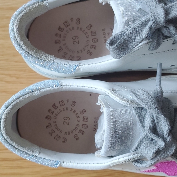 COPY - GOLDEN GOOSE PINK GLITTER STAR SUPERSTAR SNEAKERS KIDS -NEW - Picture 8 of 13